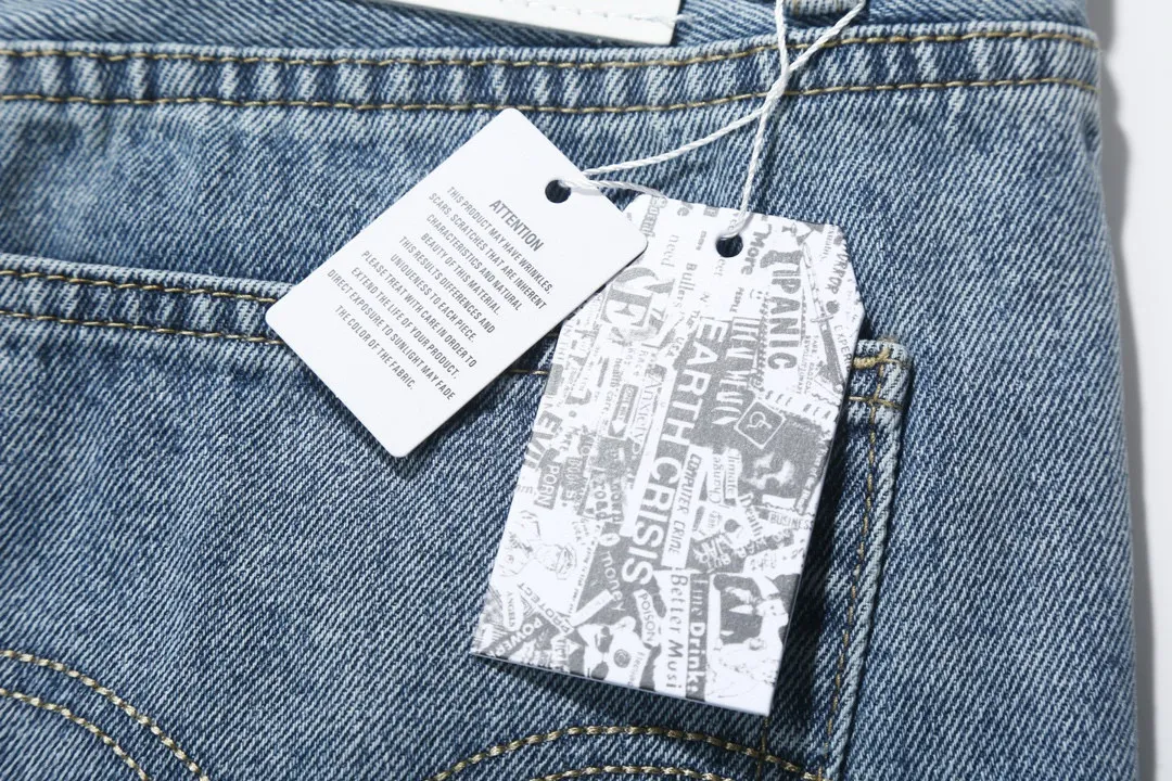-Size upper body P286#G77 GALLERY DEPT.G letter patch pudding 5001 denim washed and distressed spliced jeans -Original purchase and pattern making to truly restore the ultimate vintage texture -Original hardware accessories, washed and other elevators, QR code analysis are all purchased from the original factory, high degree of restoration, you are welcome to compare with a certain product~ -Three-dimensional version Loose and comfortable, not picky about the figure, taller and slimmer, factory Seiko, original factory quality control, same style for men and women, can be matched with couples Versatile recommendation: must-have jeans for all seasons Color: blue Size: S-XXL (28-36)